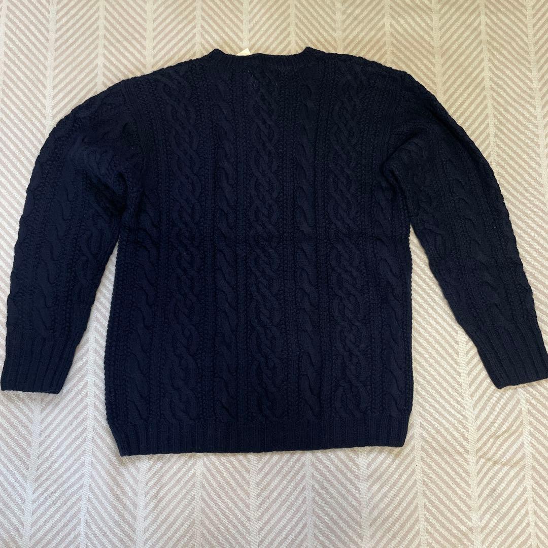 新品未使用 デッドストック RRL 三つ星 ケーブルニット XL ネイビー