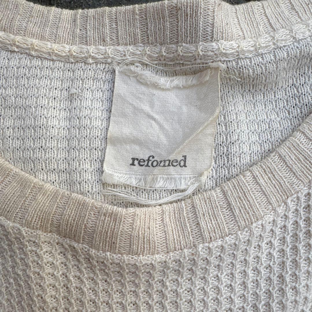 refomed サーマルロングスリーブ 綿　アイボリー コットン　リフォメッド