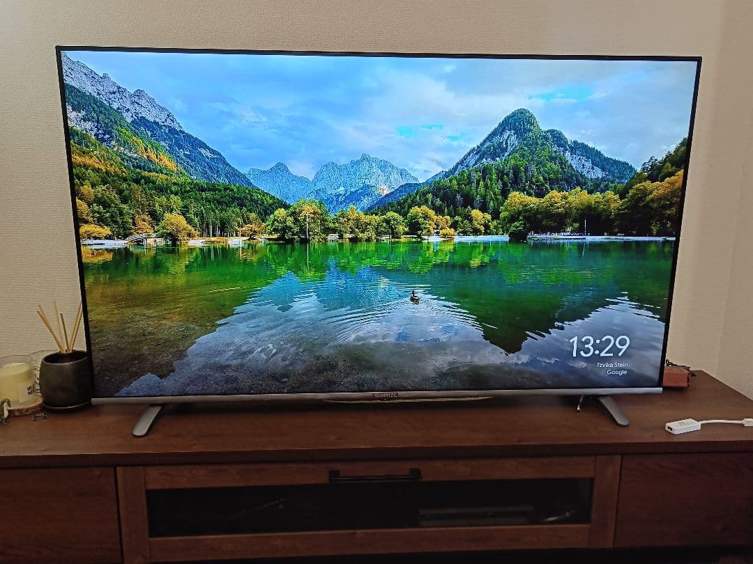 4Kテレビ　55インチ　サンライズ　クロームキャスト、アンテナケーブル付き