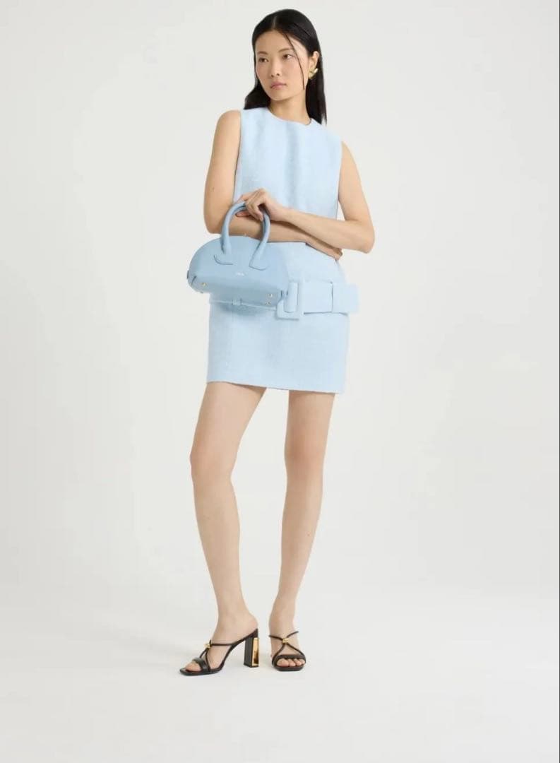 新品タグ付きPATOU ツイードベルテッドワンピース25ss