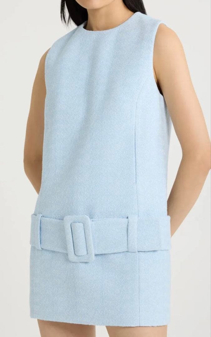 新品タグ付きPATOU ツイードベルテッドワンピース25ss