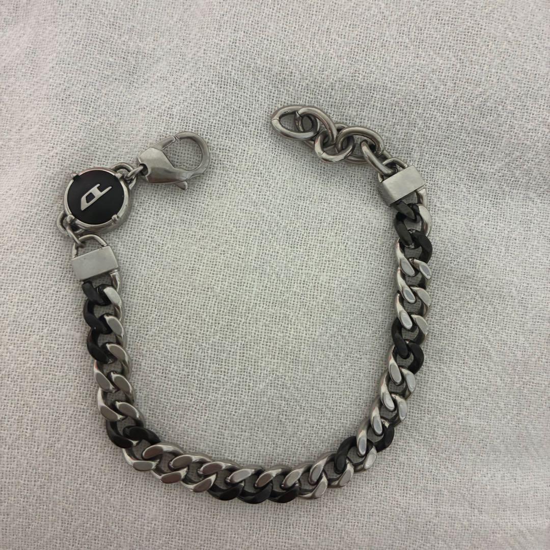 シルバー ブラック チェーンブレスレット