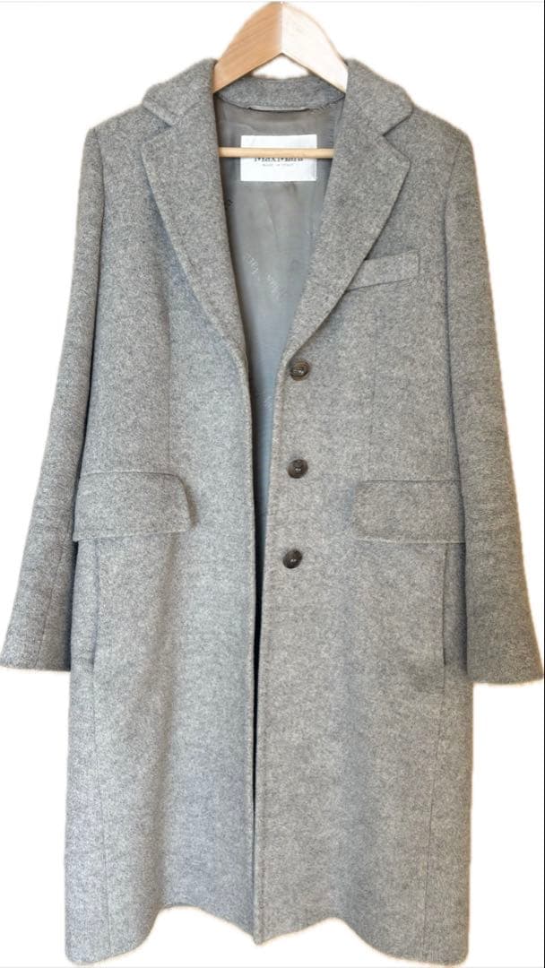 【Max Mara】グレー チェスターコート（小さな虫食い有り）