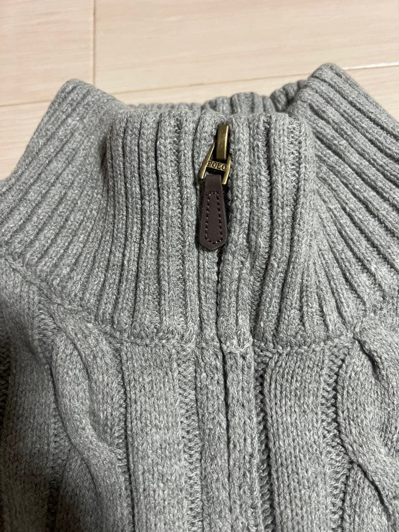 POLO ラルフローレン ハーフジップ ニット グレー XL
