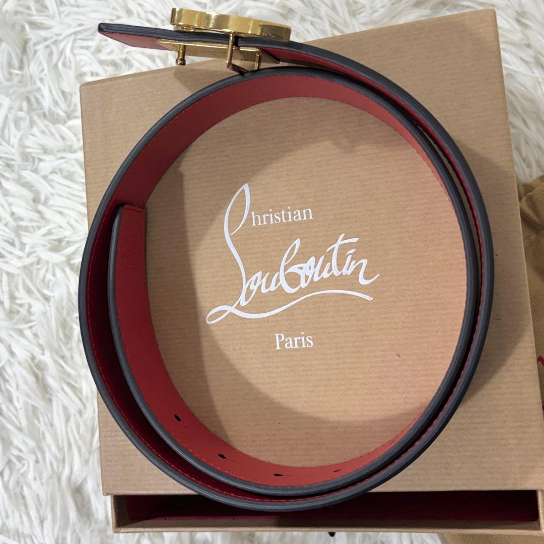 Christian Louboutin ベルト ゴールドバックル サイズ80