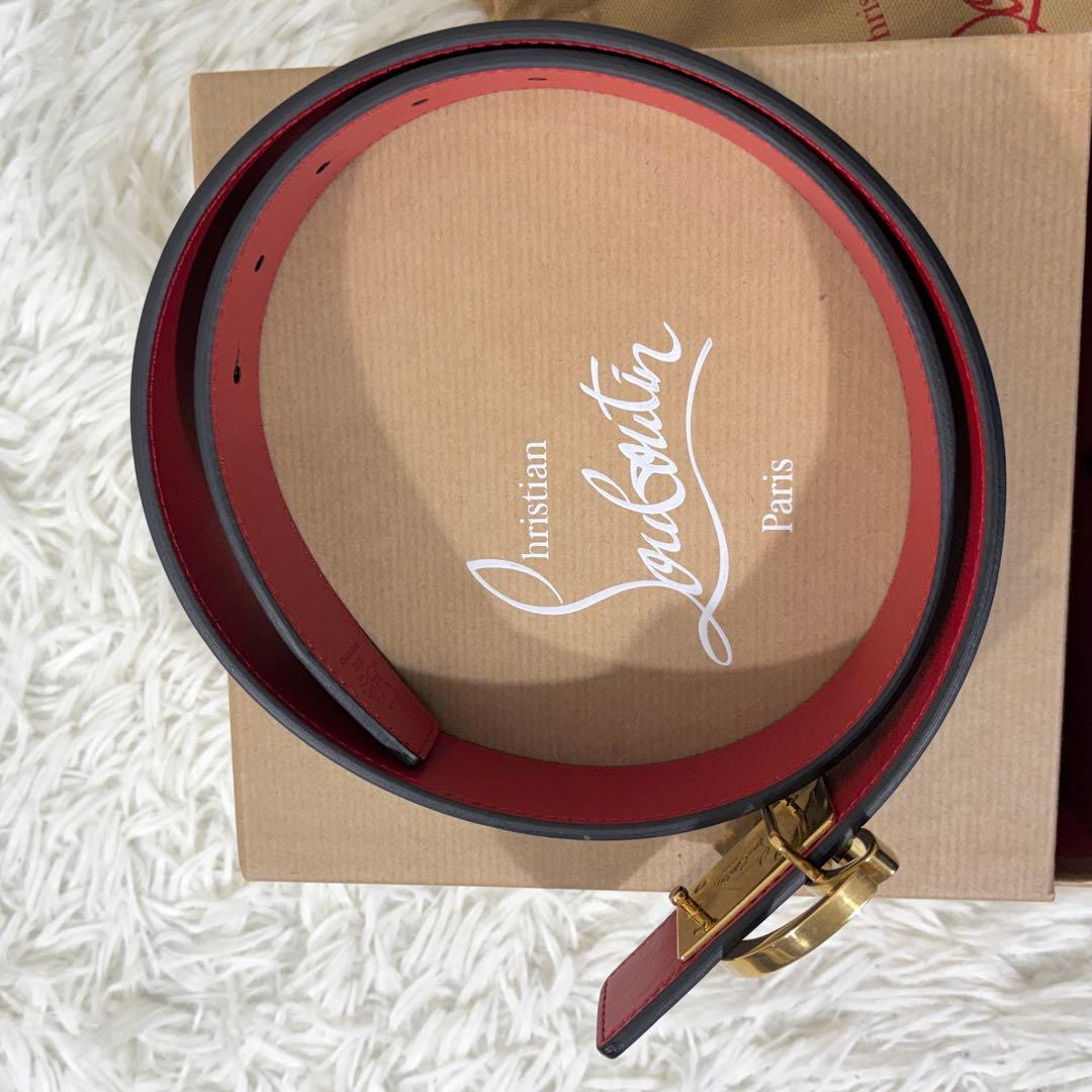 Christian Louboutin ベルト ゴールドバックル サイズ80