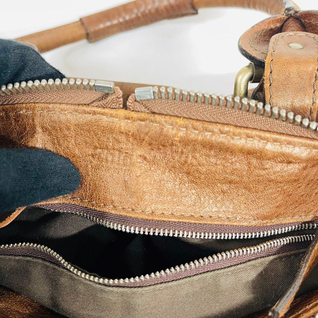 希少 Chloé クロエ パディントン レザー ハンドバッグ パドロック 茶