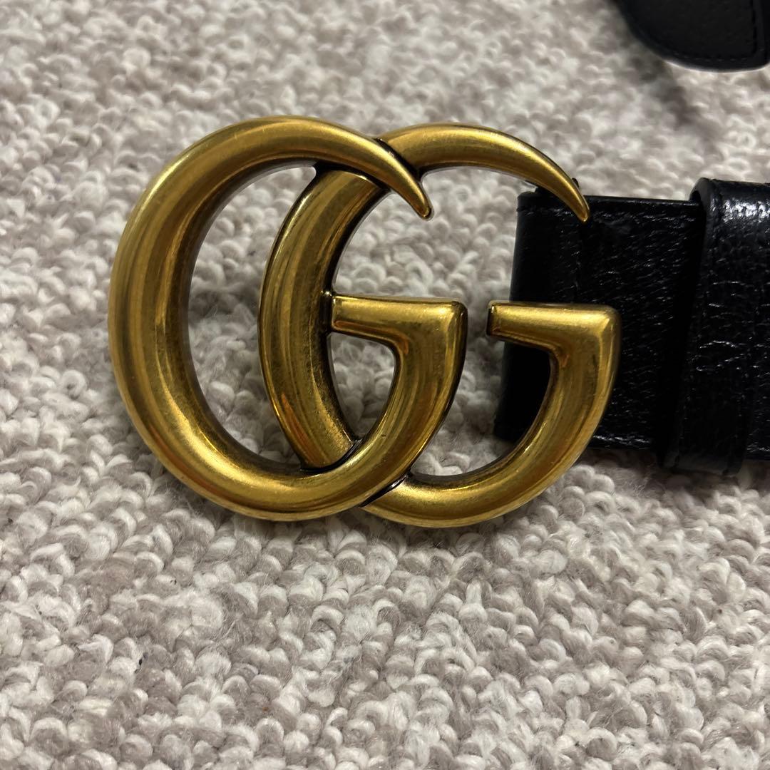 GUCCI GGロゴ ブラックレザーベルト