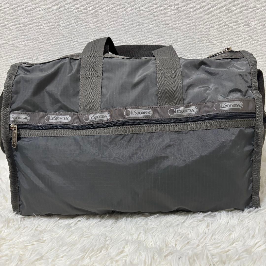 【美品】レスポートサック2wayボストンバッグ グレー　無地