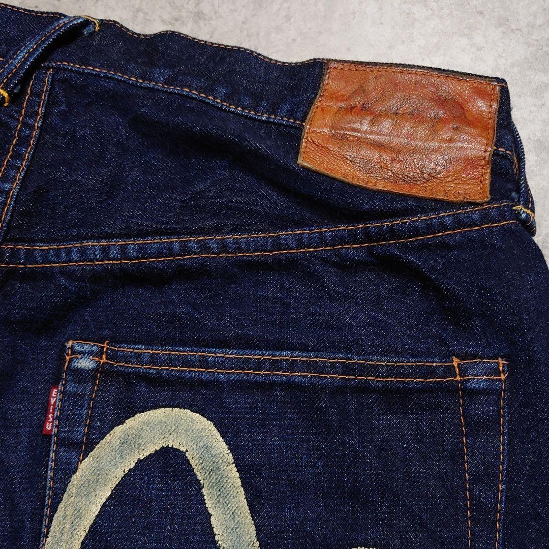 EVISU エヴィス カモメデニム 濃紺 耳付 白カモメ 2001 W36