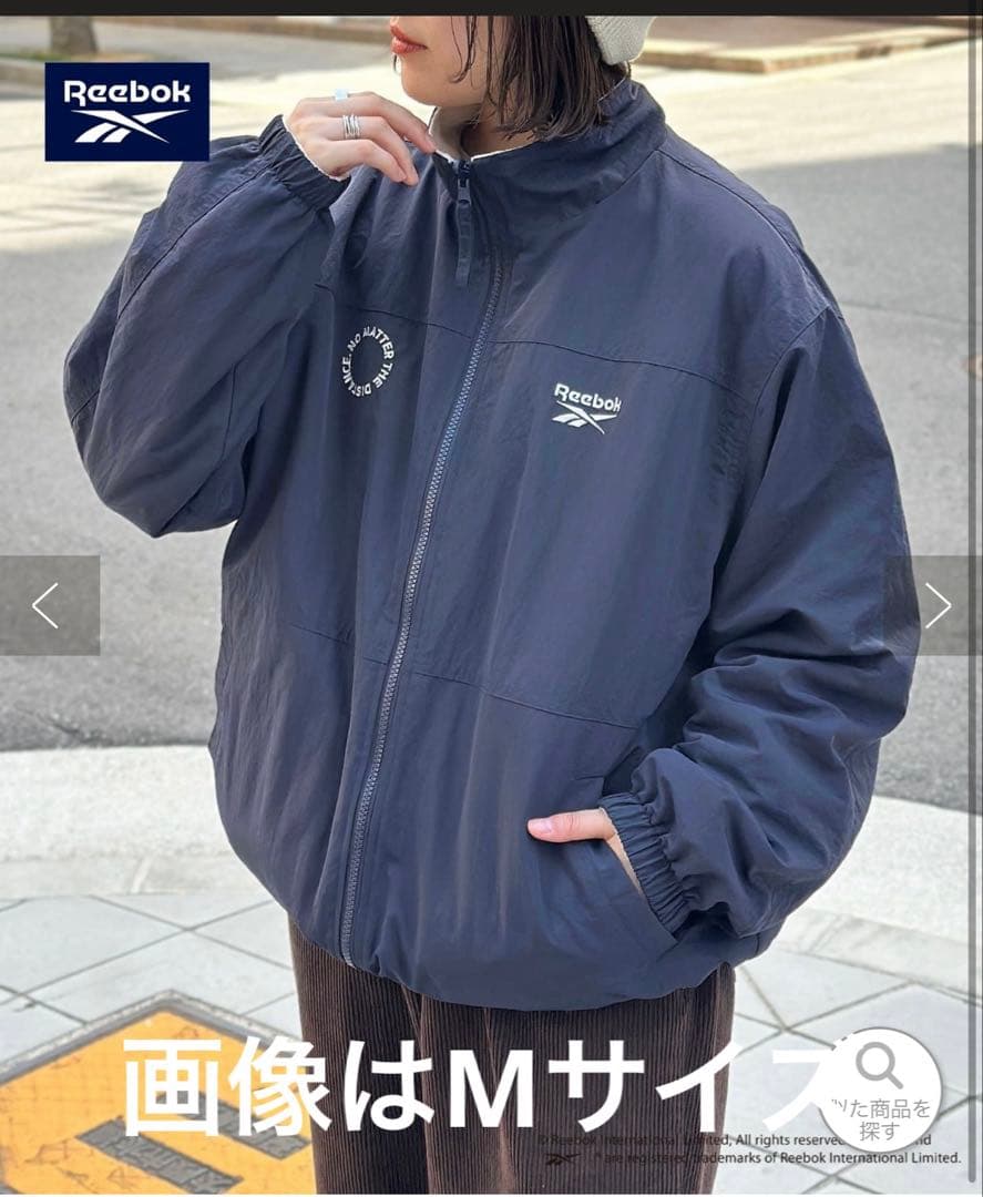 Reebok リバーシブルブルゾン　ネイビーLサイズ