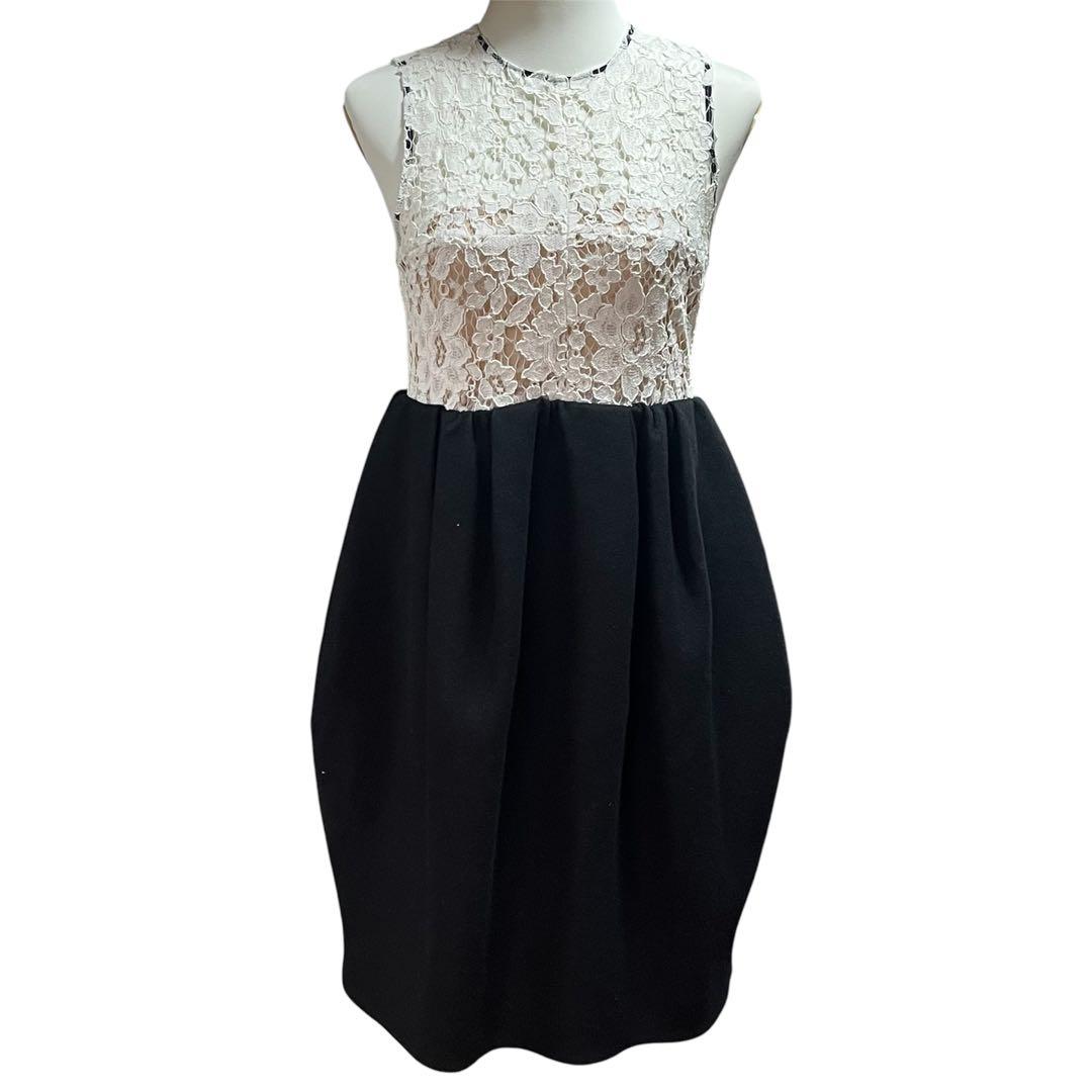 【美品】ヨーコチャン　レースドッキングギャザーワンピース　40 L