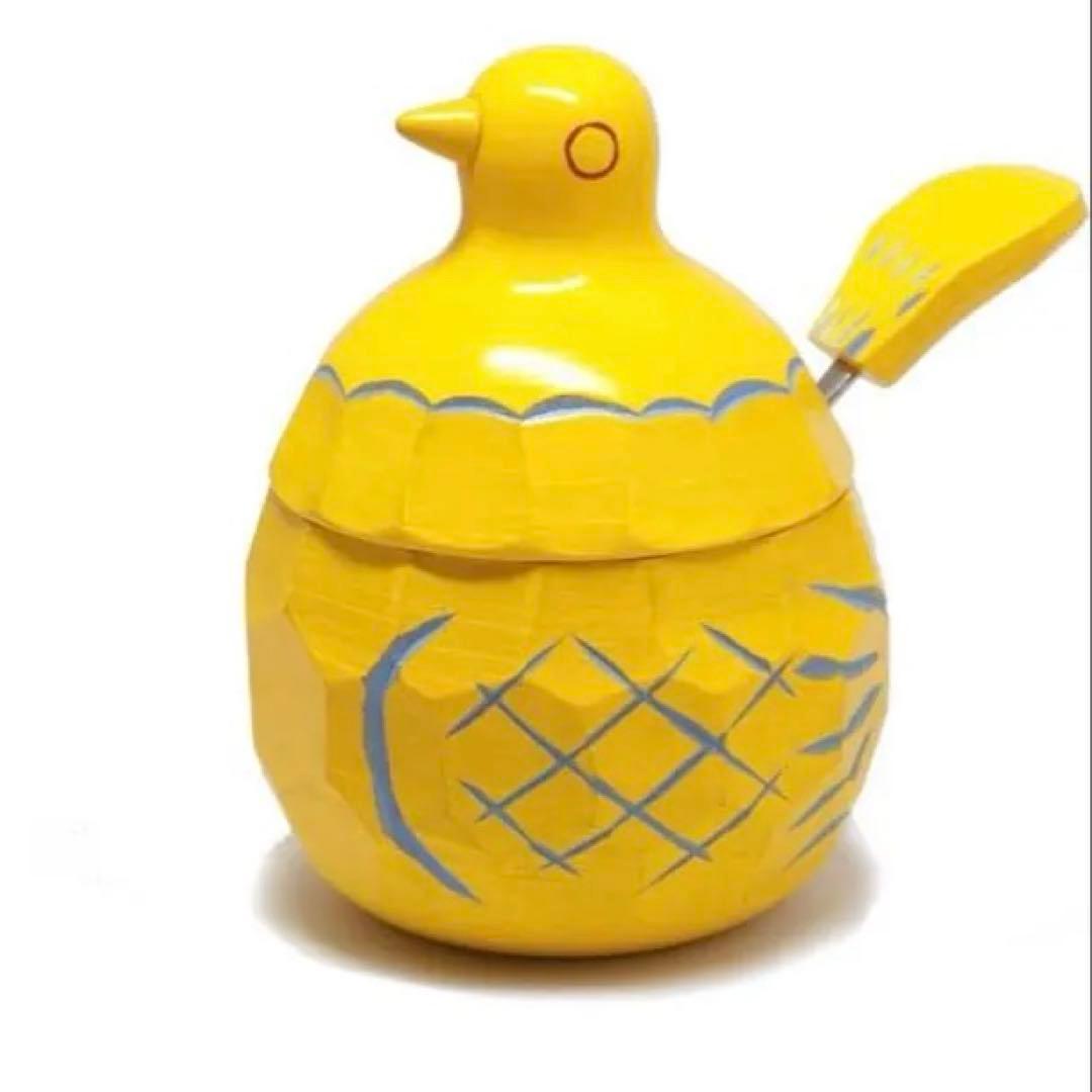 鳩の砂糖壺　カバ材　イエロー　信州