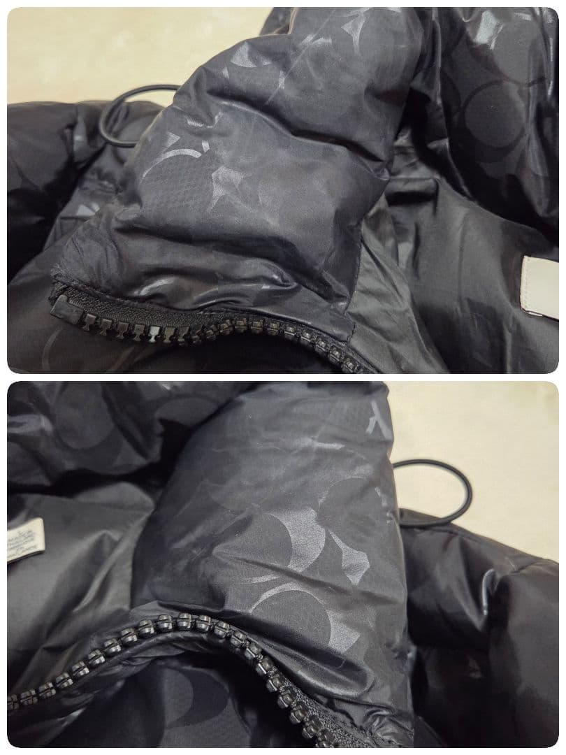 美品　COACH　ダウンジャケット　シグネチャー　短丈　黒　2way