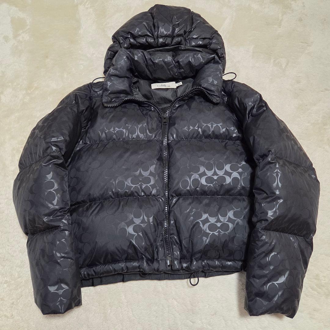 美品　COACH　ダウンジャケット　シグネチャー　短丈　黒　2way