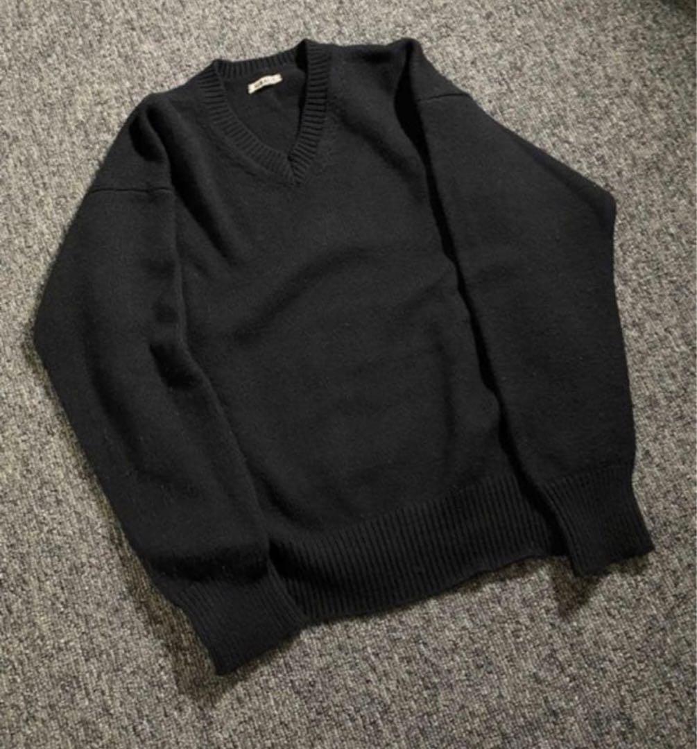 トップス auralee FELT WOOL YARN VNECK KNIT