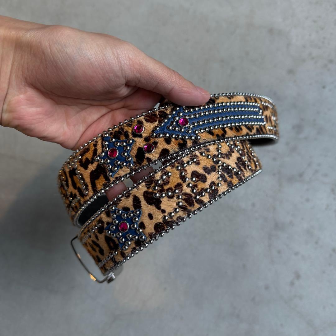 punkandyo レオパード スタッズベルト