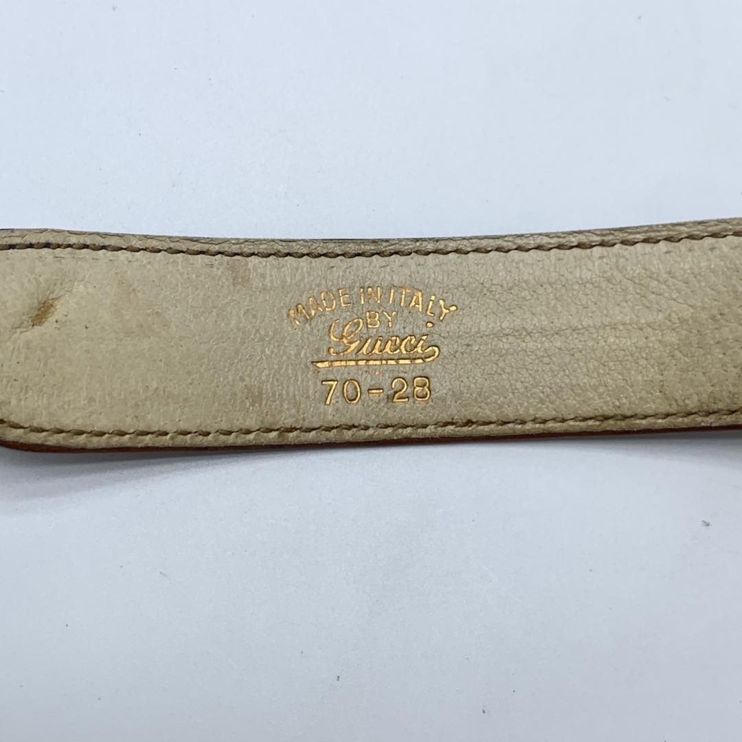 グッチ ベルト 本革 レザー バックル ゴールド金具 インターロッキングG