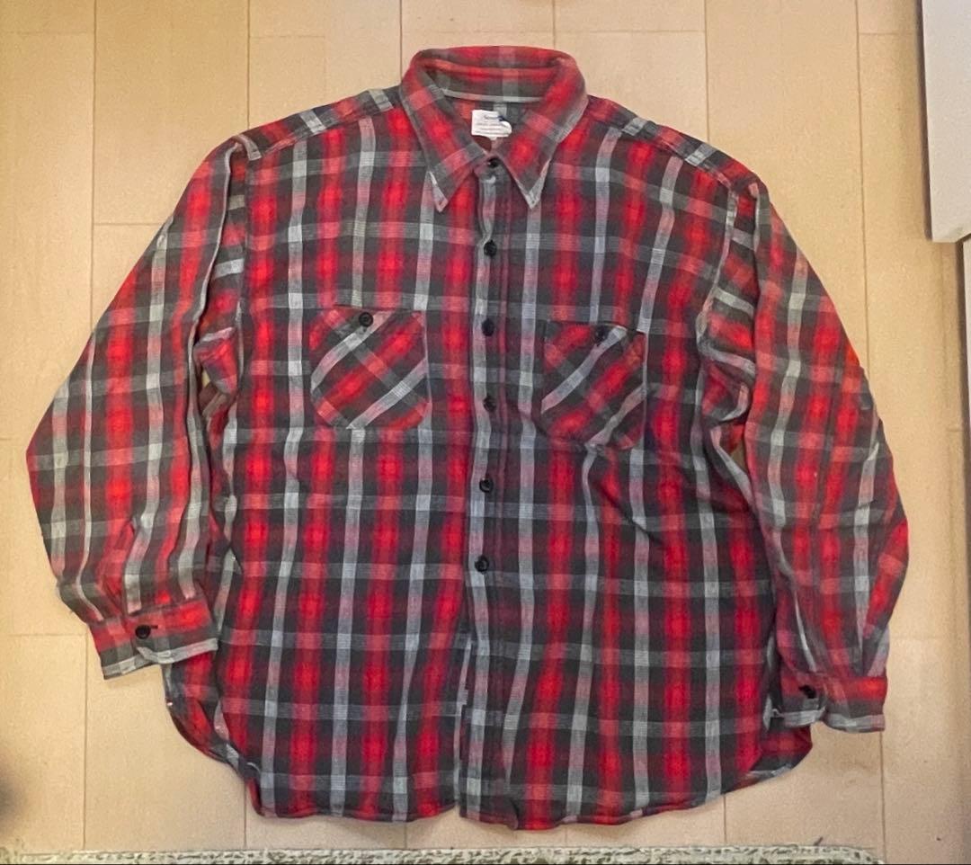 50s 60s シアーズ SEARS ヘビーネルシャツ マチ付き ヴィンテージ