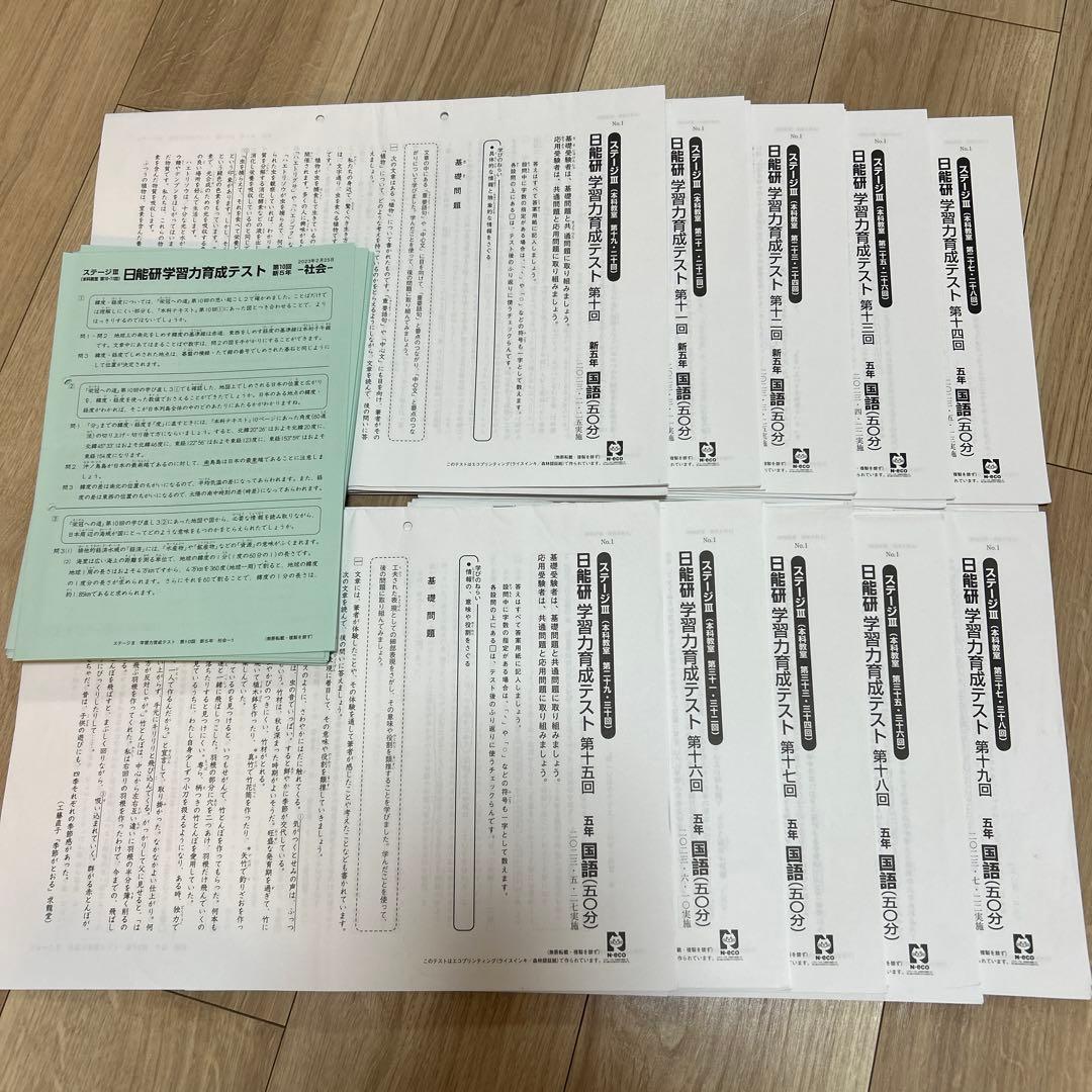 日能研5年　2023年度育成テスト　前期　セット　ステージ3