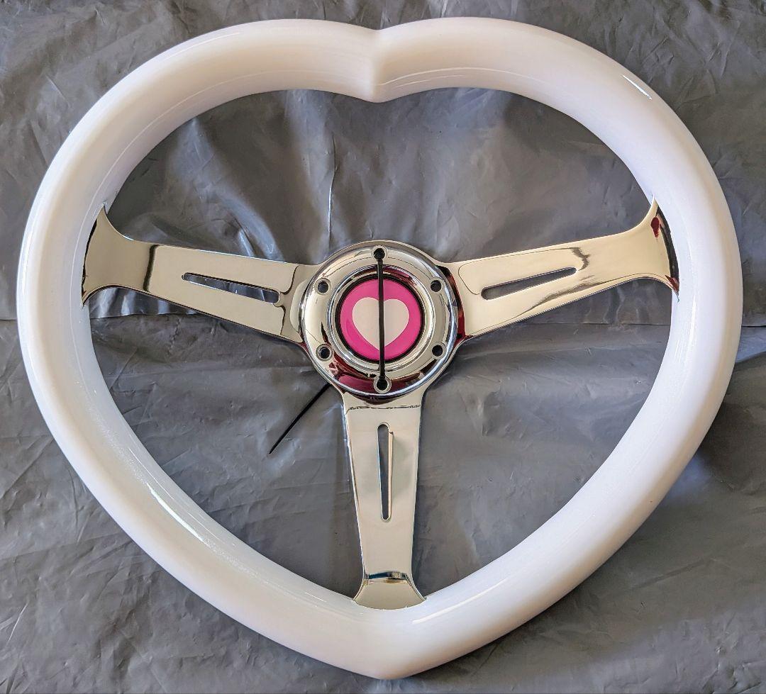 ♡　35パイ　ハート　ホワイト　ステアリング　♡