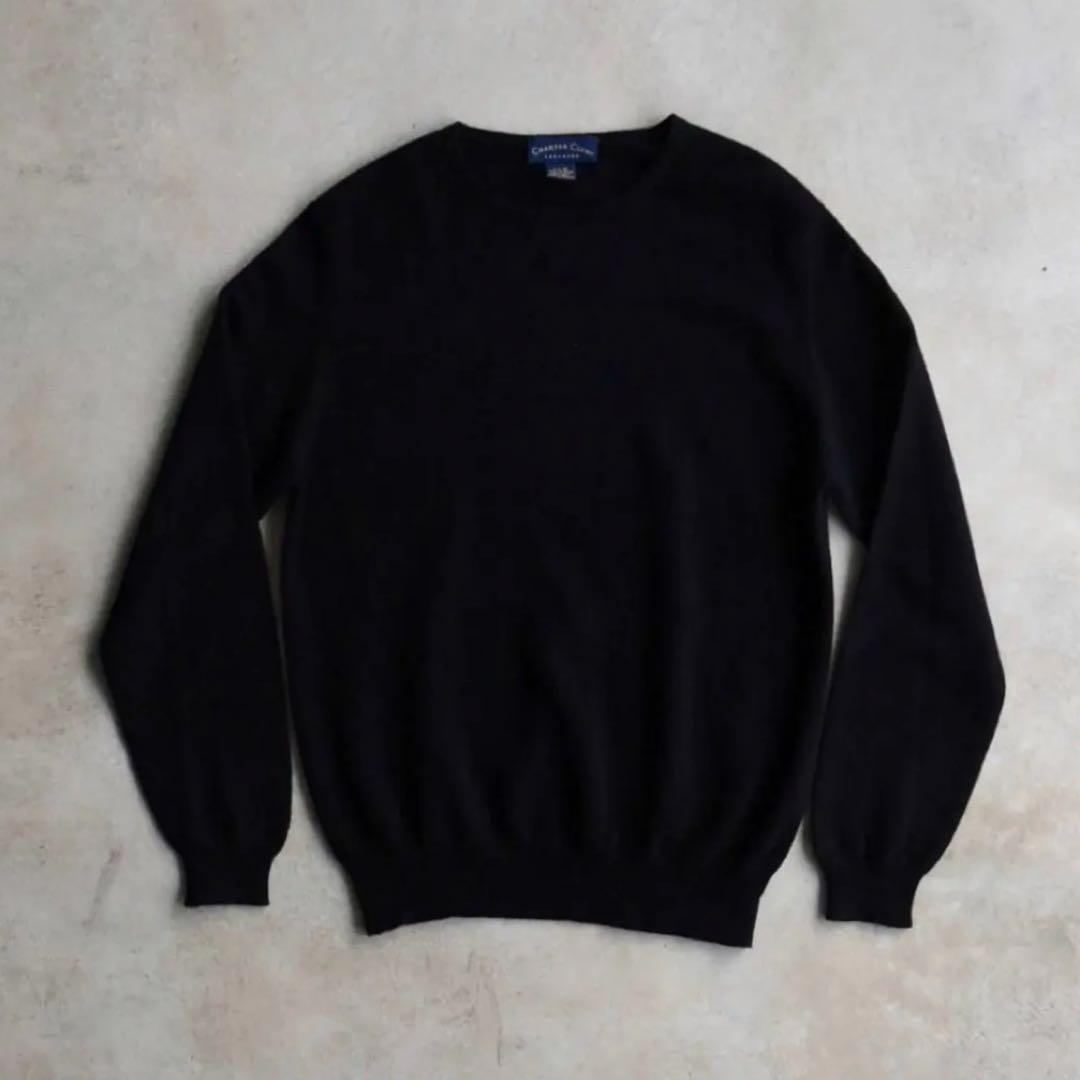 90s Charter Club カシミヤ100％ ブラックニット クルーネック