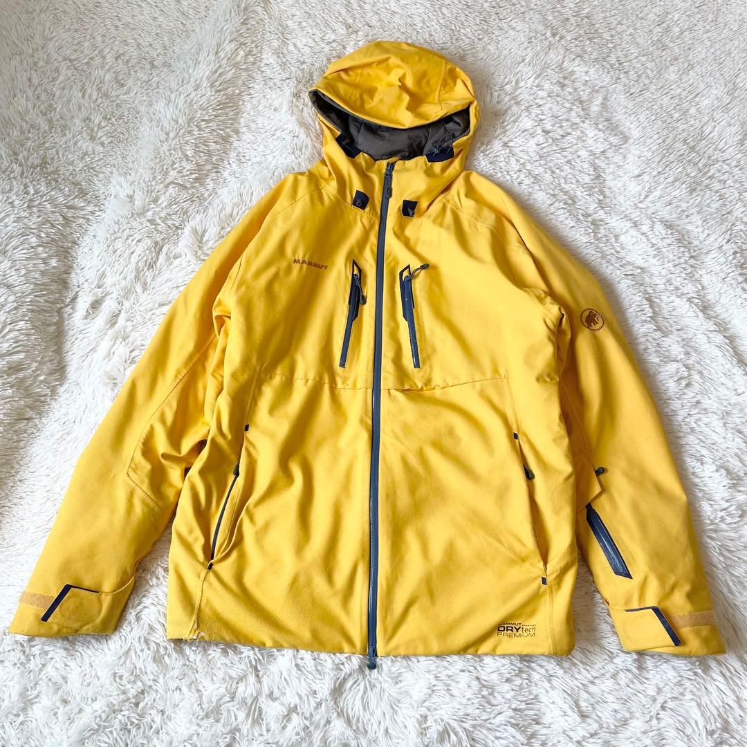 MAMMUT 多機能アウター スノージャケット Lサイズ 刺繍ロゴ イエロー