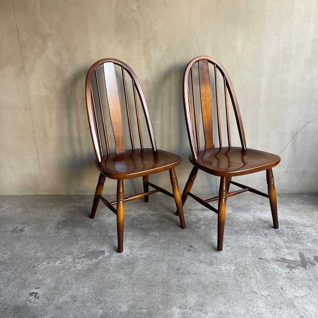 希少　飛騨家具　キツツキ　曲木ウィンザーチェア　2脚セット