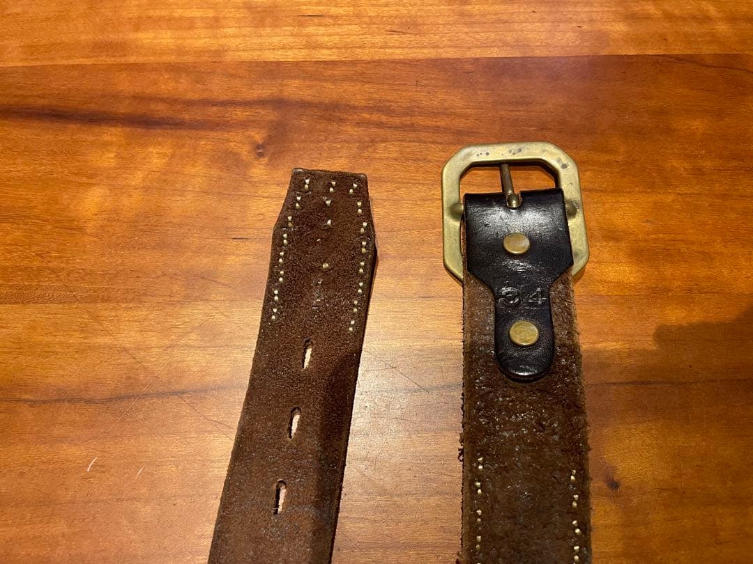 HTC レザー スタッズベルト MADE IN USA 34