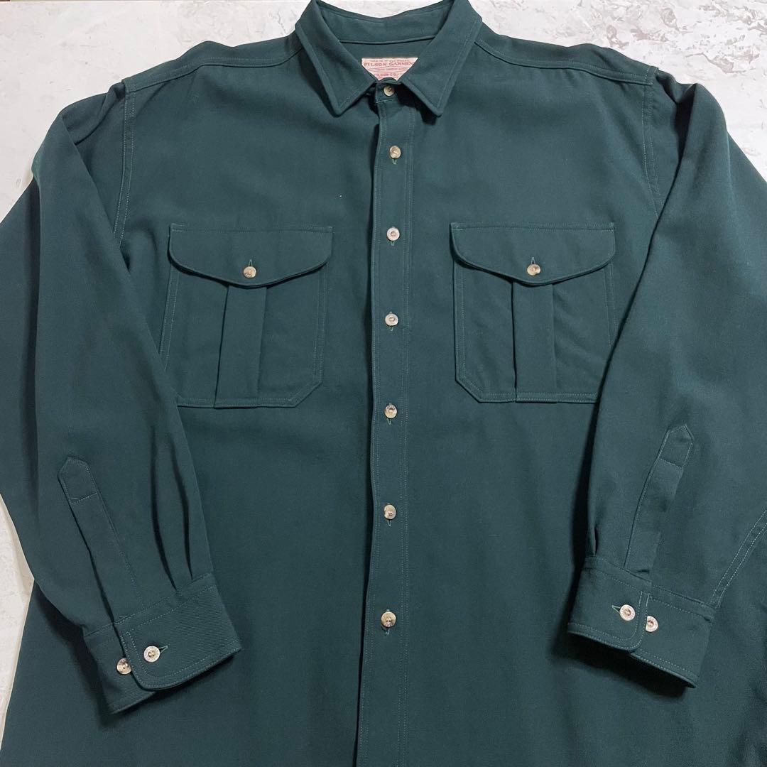 FILSON ヴィンテージ ダークグリーン 長袖ネルシャツ XL