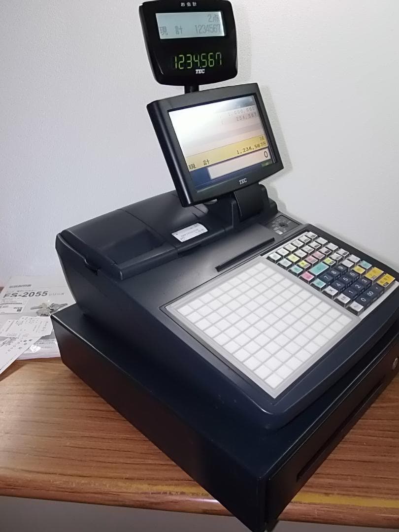 人気の黒1229使える設定無料東芝テックFS-2055インボイスレジスター