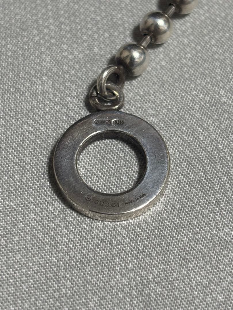 GUCCI シルバー ビーズブレスレット 18 cm