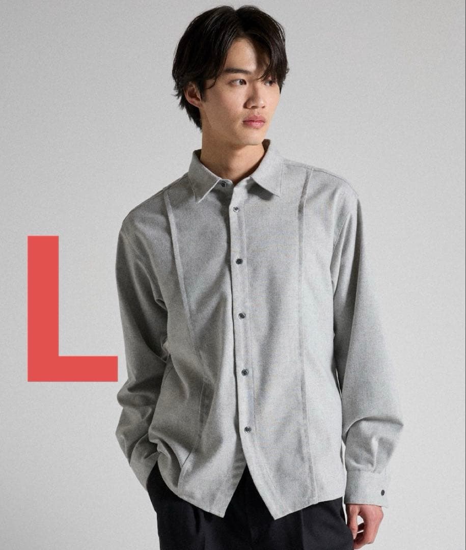【Parts Lab.】ベーシックレギュラーカラーシャツ グレー　L