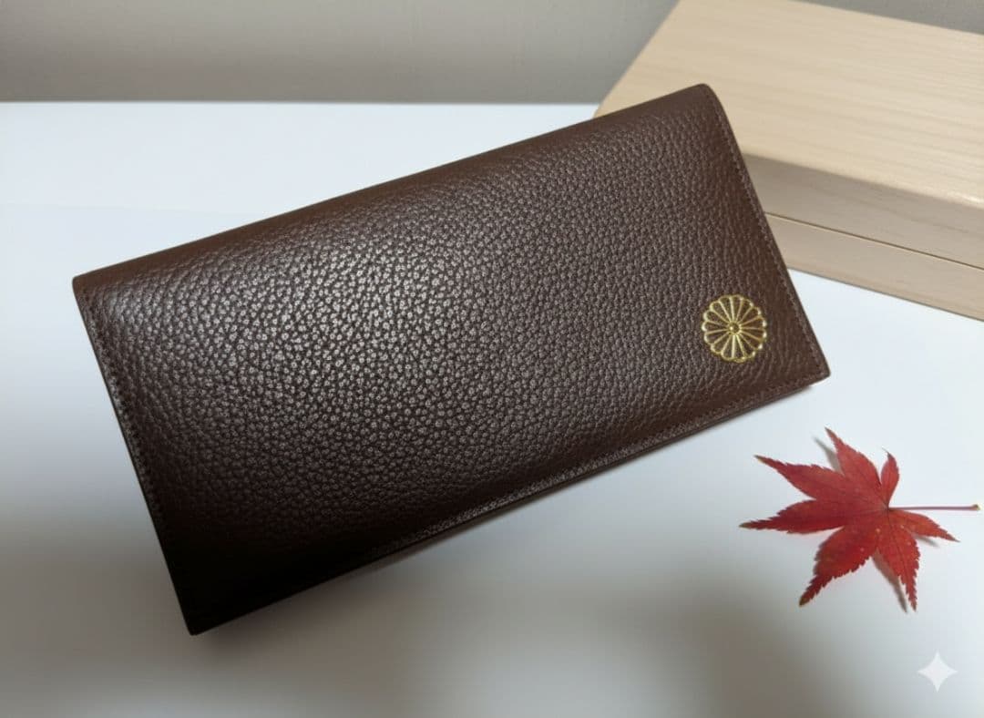 皇居財布　本革　長財布（新品・未使用）皇居東御苑 お土産品