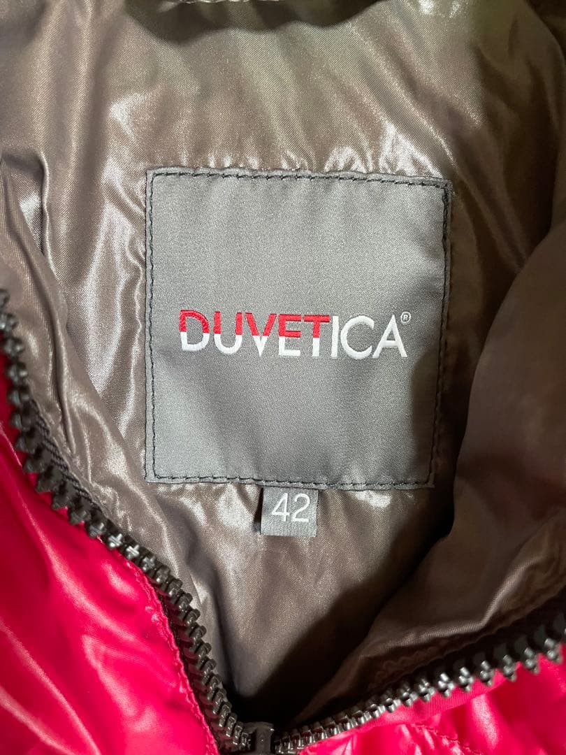 DUVETICA フード付きダウンジャケット 42 赤
