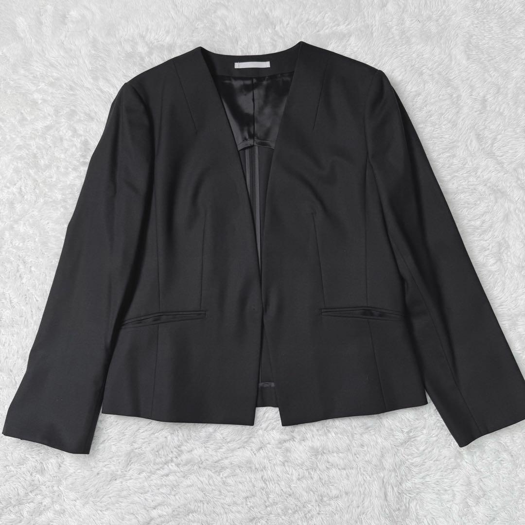 【極美品】LES MUES 大きいサイズ4L 伊ZIGNONEノーカラースーツ