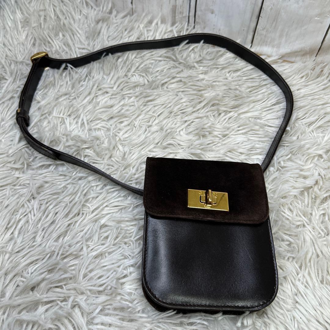 GUCCI ターンロック ウエストポーチ ウエストバッグ レザー スエード