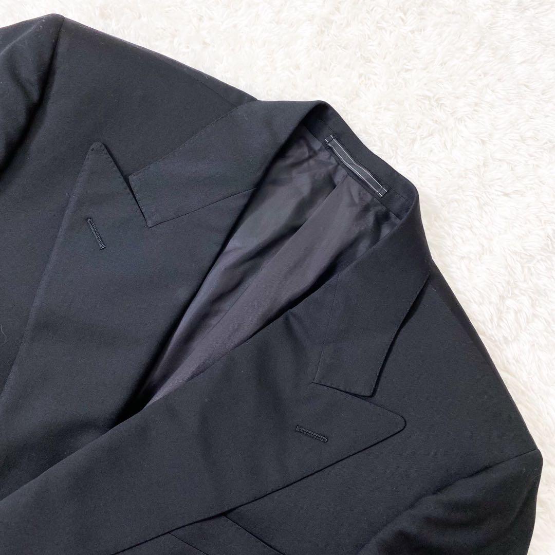 エルメネジルドゼニア テーラードジャケット ダブル サイズ48(M) 黒 ウール