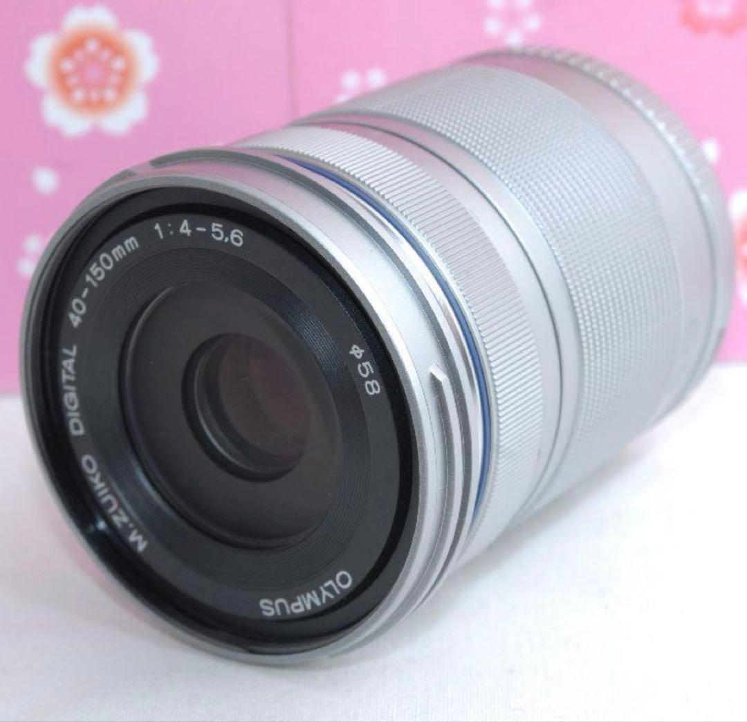 ★イベント最適 望遠ズーム ボケ味キレイ★オリンパス 40-150mm シルバー