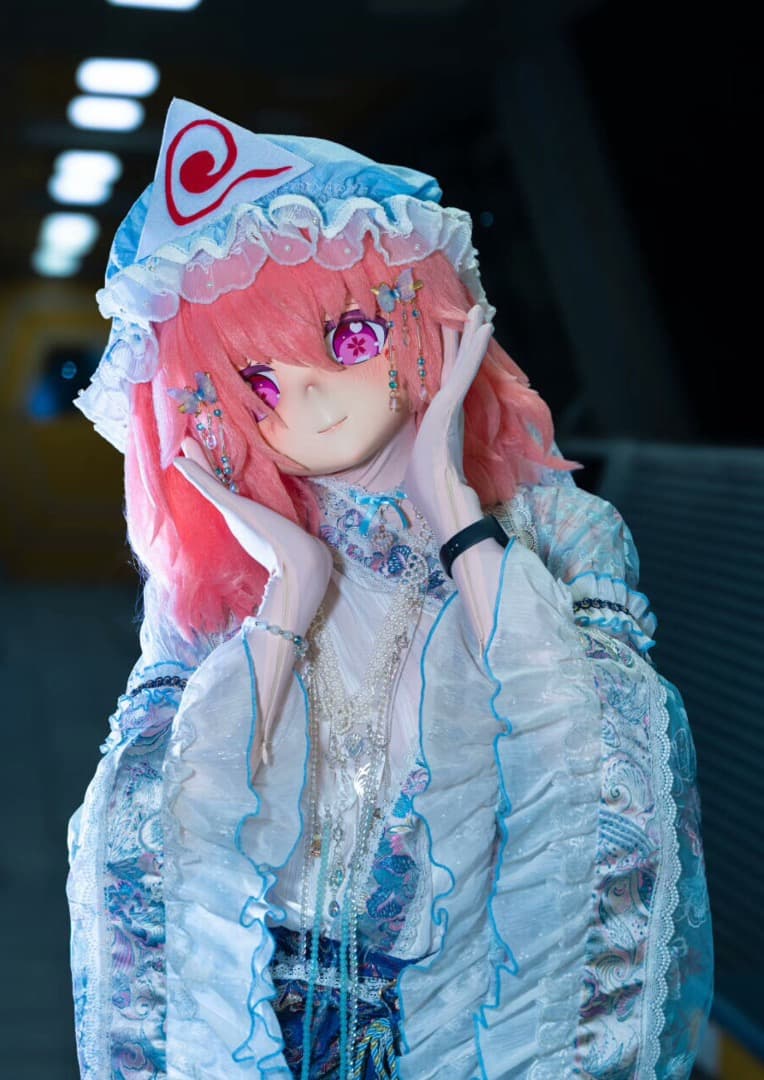 即納 西行寺幽々子 全頭面　 着ぐるみ 衣装付　コスプレ　マスクkigurumi