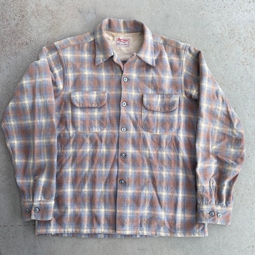 50s BUCK SKEIN BRAND ウールシャツ オンブレ （検ギャバ