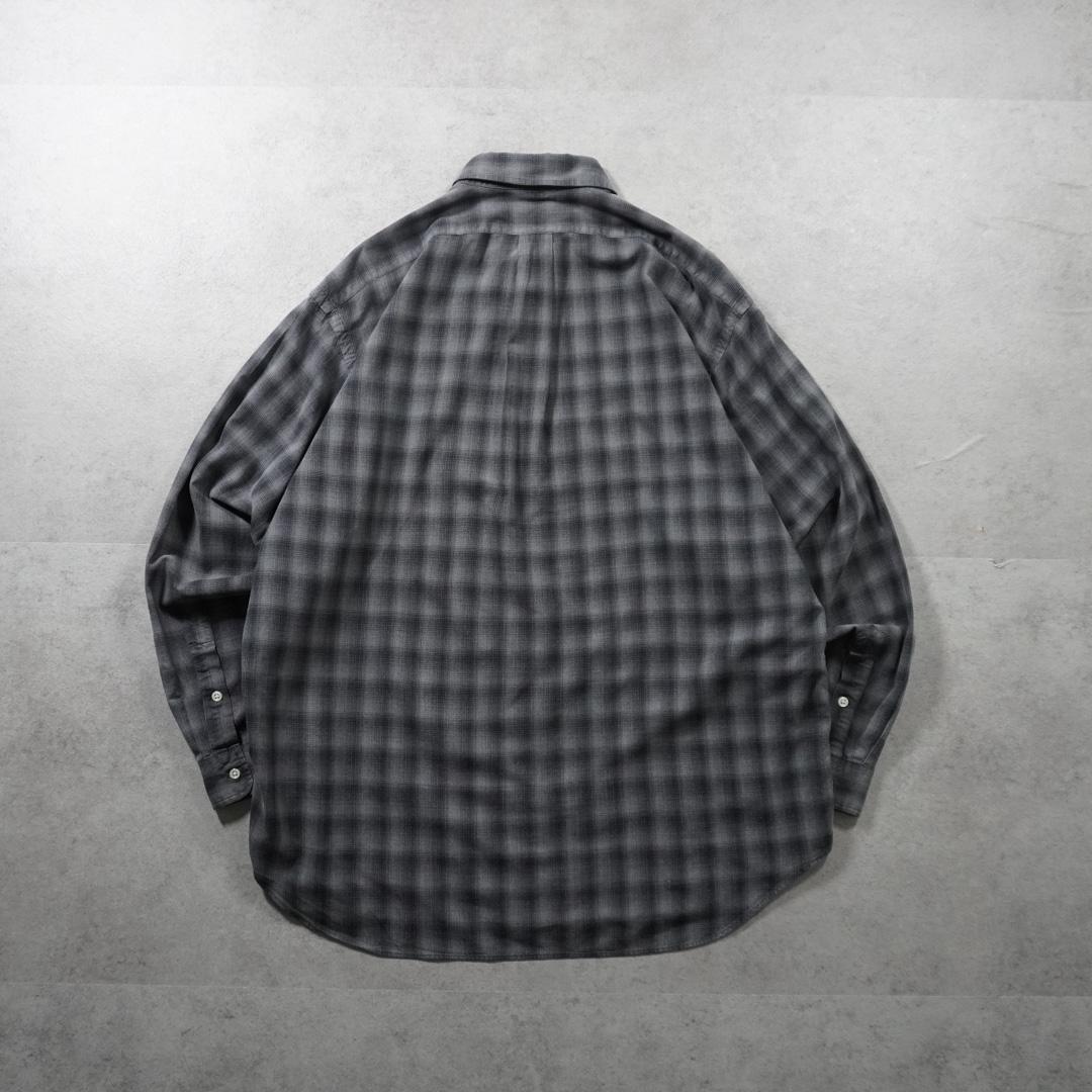 90sRalphLaurenオンブレブラック シルクコットンシャツBLAKE古着