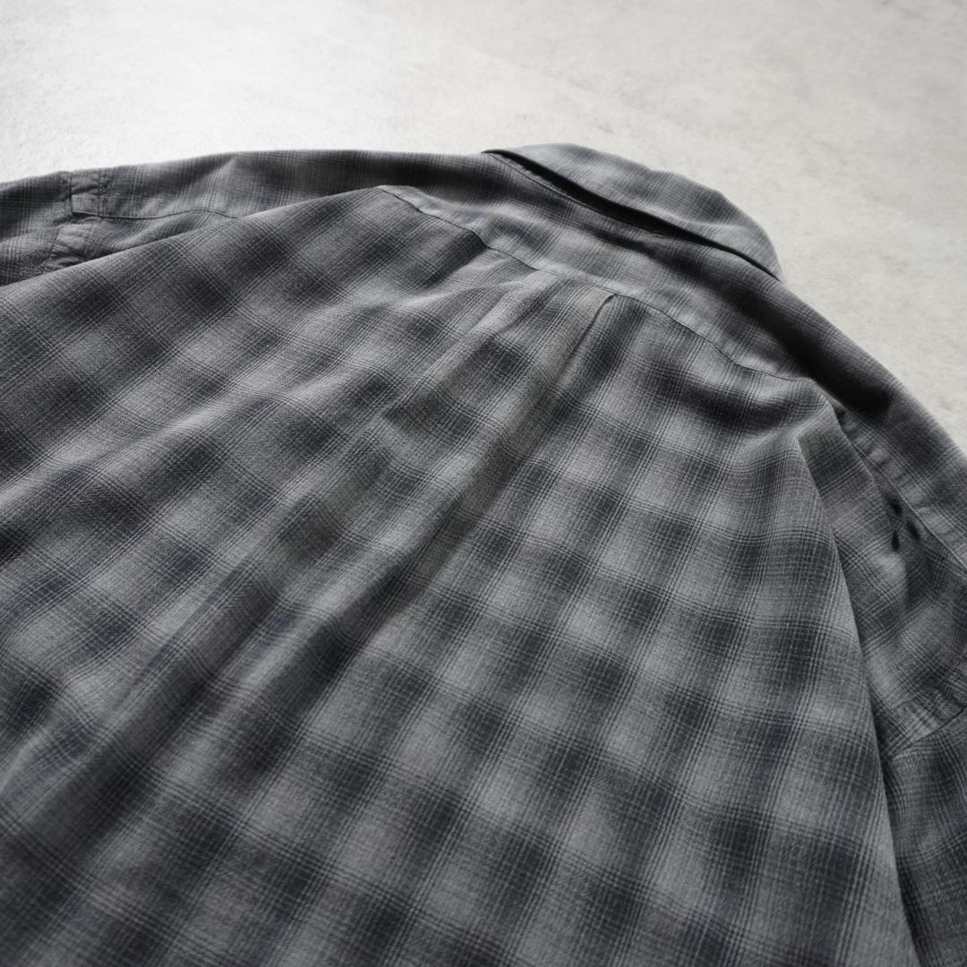 90sRalphLaurenオンブレブラック シルクコットンシャツBLAKE古着