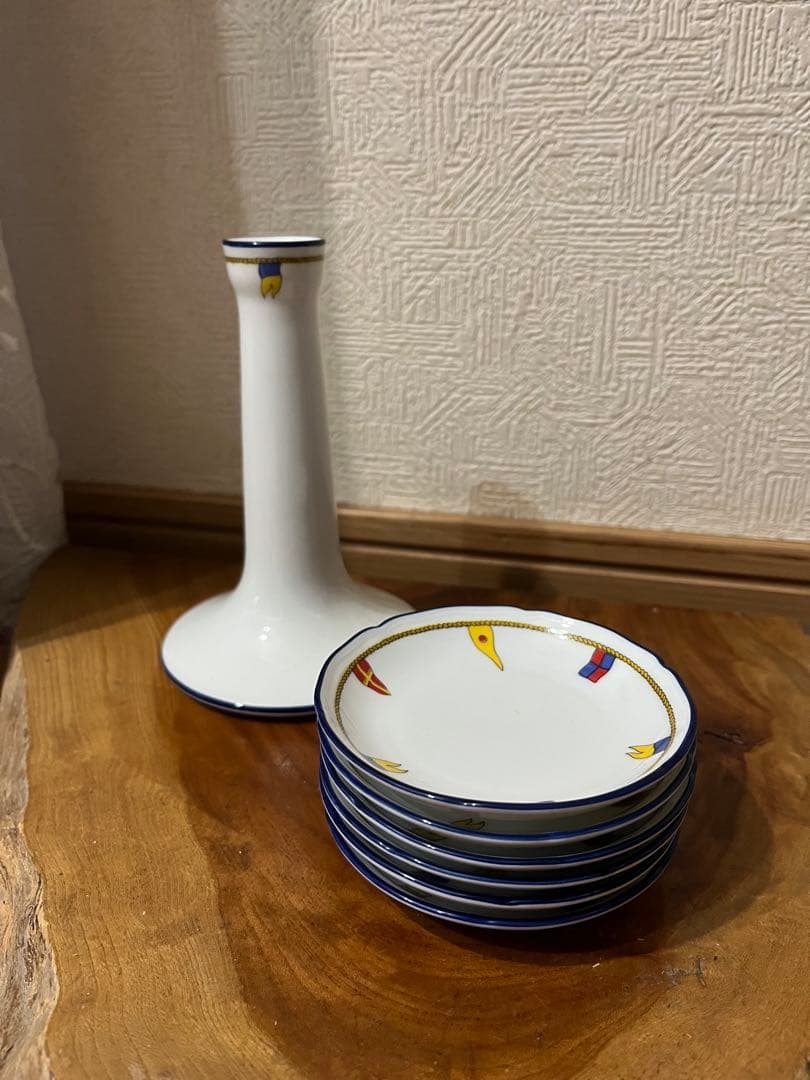 リチャードジノリ　クリッパー　キャンドルスタンド　9cmミニ皿×6枚　美品　レア