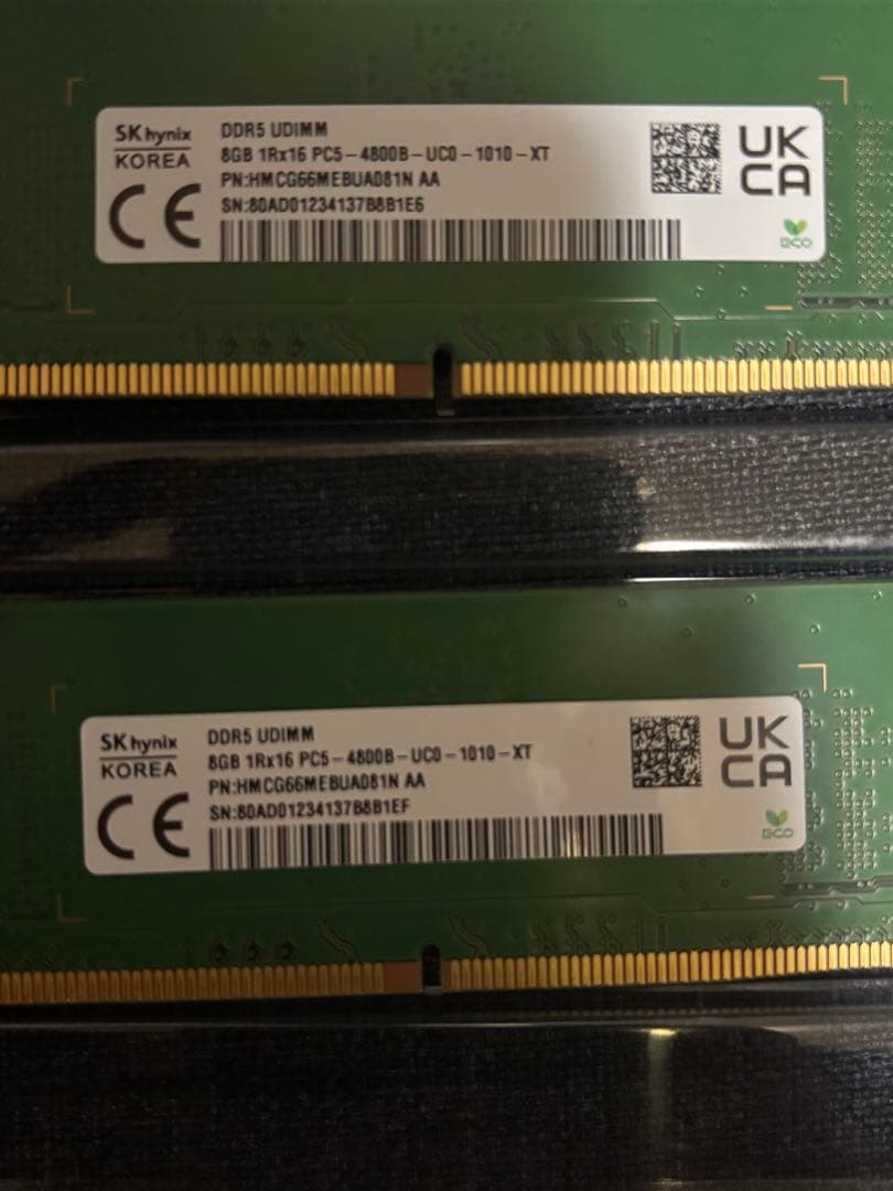 SK hynix DDR5 4800 Ｂ　8GB×2枚セット 16GB