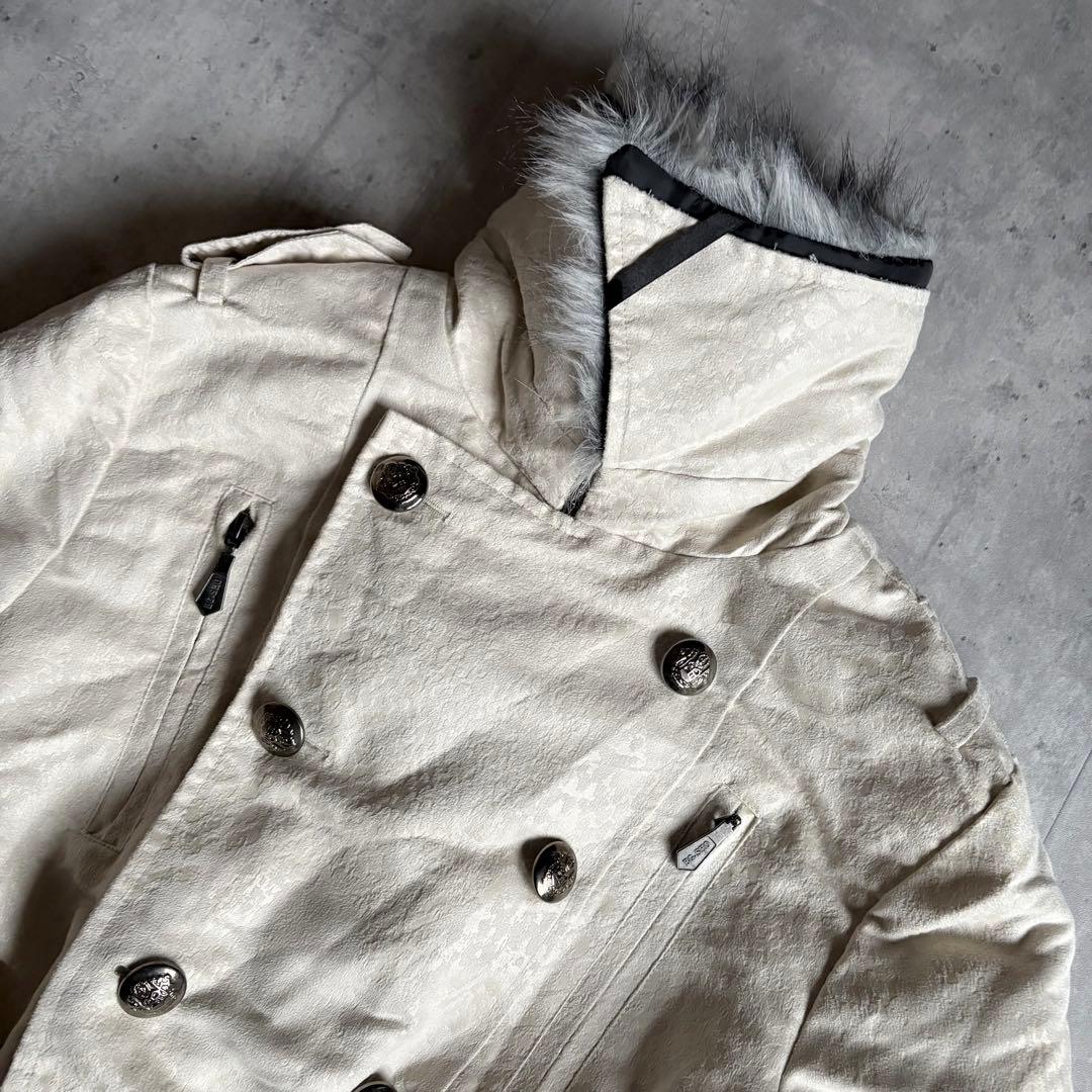 【00s archive】ファー付き　コート　蛇柄　y2k お兄系　ギャル男