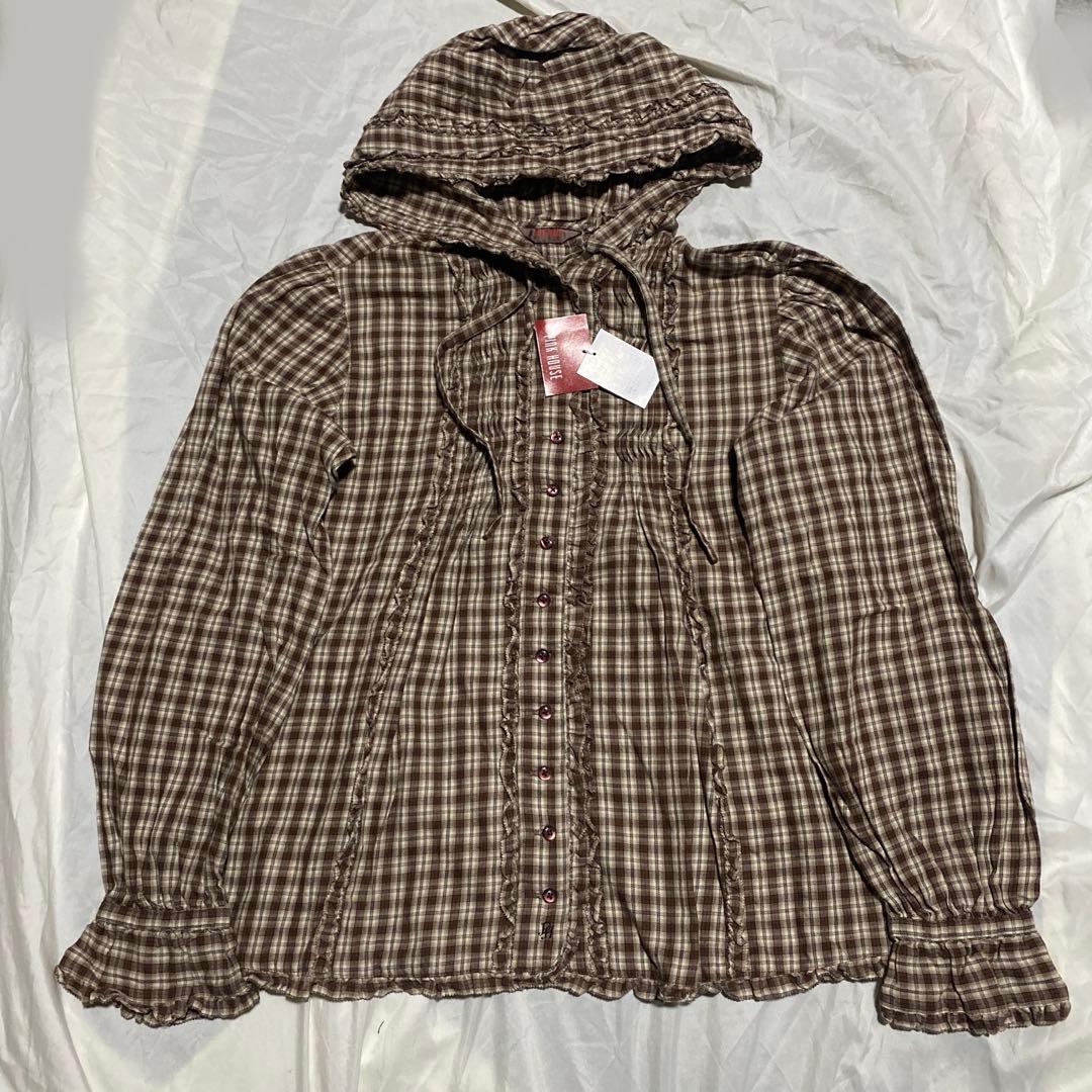 ピンクハウス　フード付きブラウス