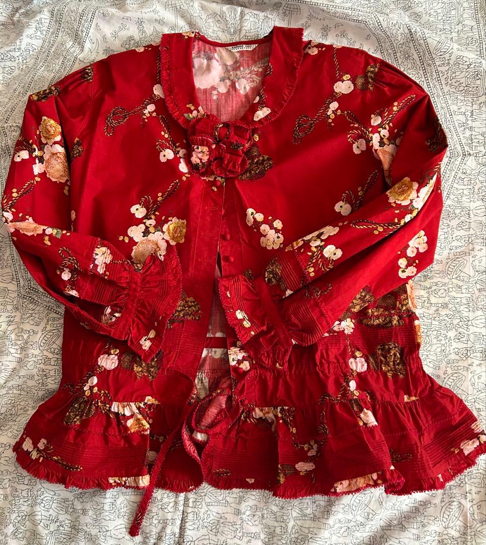 KANEKO ISAO ブラウス 赤 ☆ 未使用