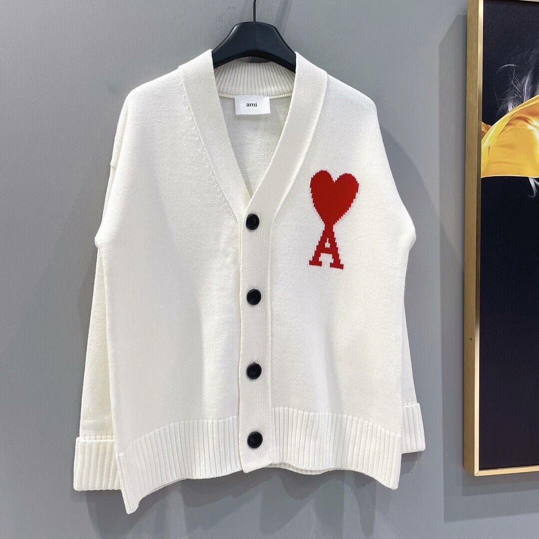 AMI PARIS ハート刺繍 セーター 男女兼用 秋冬ニット S