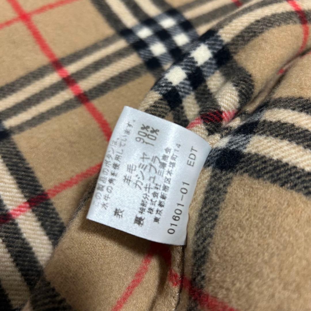 バーバリー 40 L カシミヤ混 ノバチェック ダブルフェイス ダッフルコート